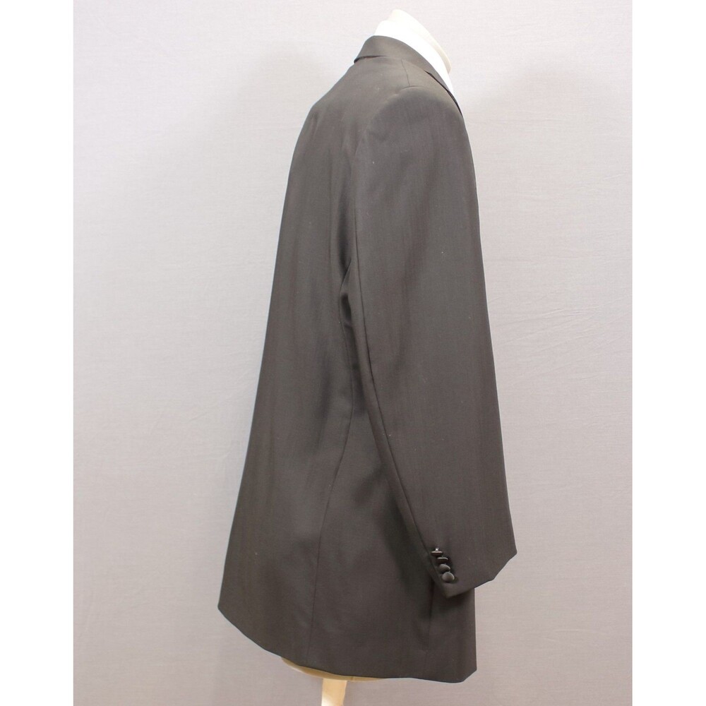 Calvin Klein Tuxedo 2 Pc Suit Mens Black 2 Btn Wool 46L Flat Front 42" Waist - Picture 7 of 11